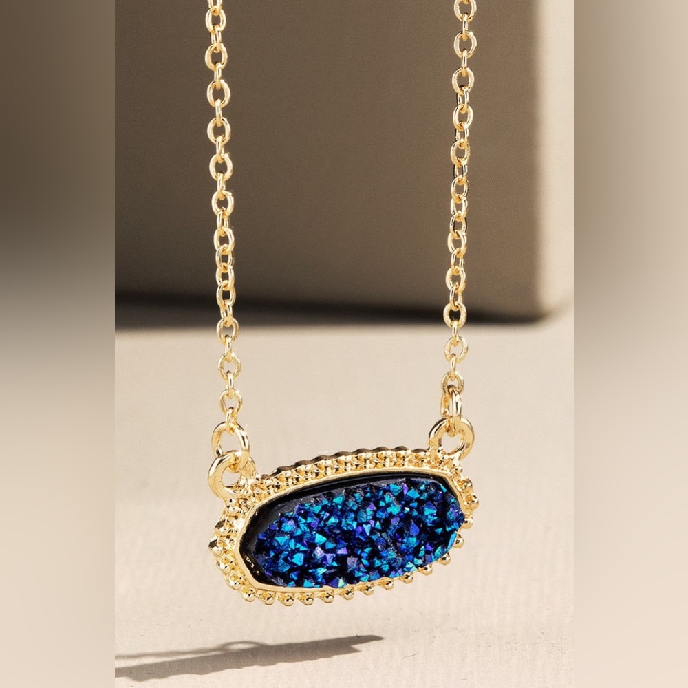 C💫🟢Midnight Blue Drusy Necklace